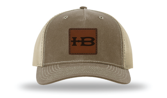 Honey Brake Leather Patch Richardson Waxed Cotton Mesh Back Cap Buck