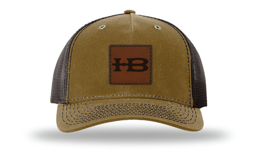 Honey Brake Leather Patch Richardson Waxed Cotton Mesh Back Cap Whiskey