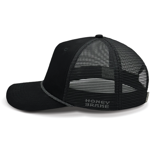 Honey Brake X Lost Hat Leather Patch Ranchero Cap Blackout