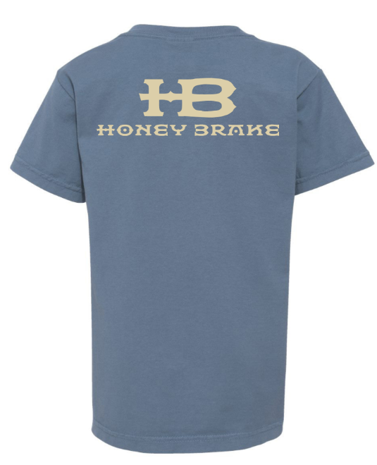 Honey Brake Logo SS Comfort Colors Tee Blue Jean Youth