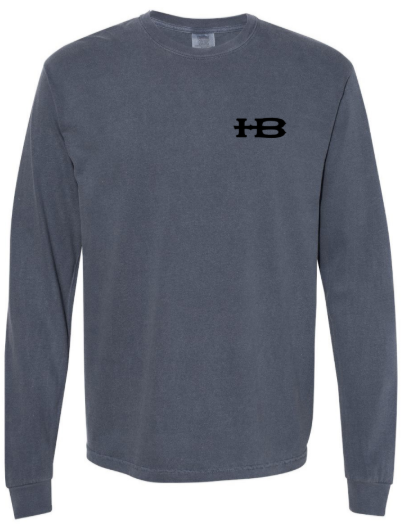Honey Brake Logo LS Comfort Colors Tee Denim