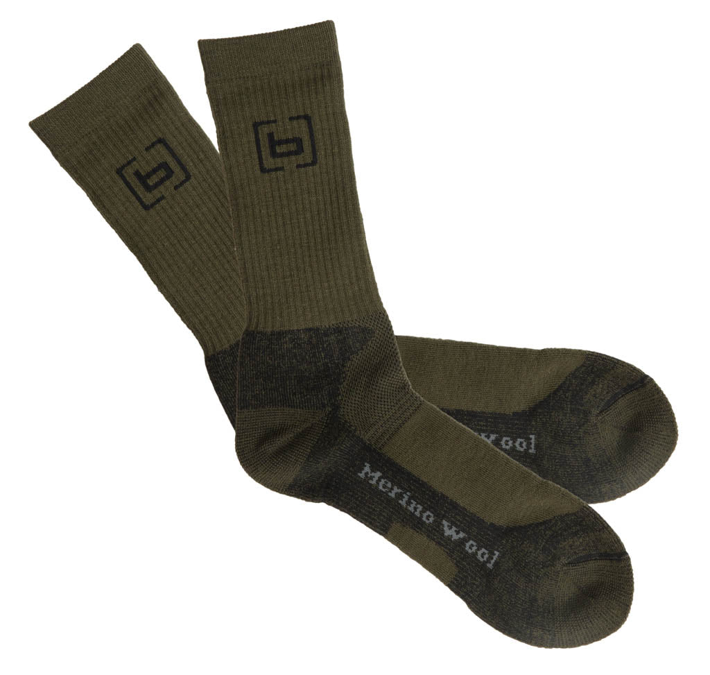 Banded Base Midweight Calf Length Merino Wool Socks
