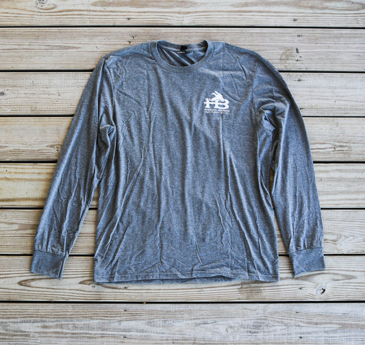 Front ofHB License Plate Long Sleeve T-Shirt Grey