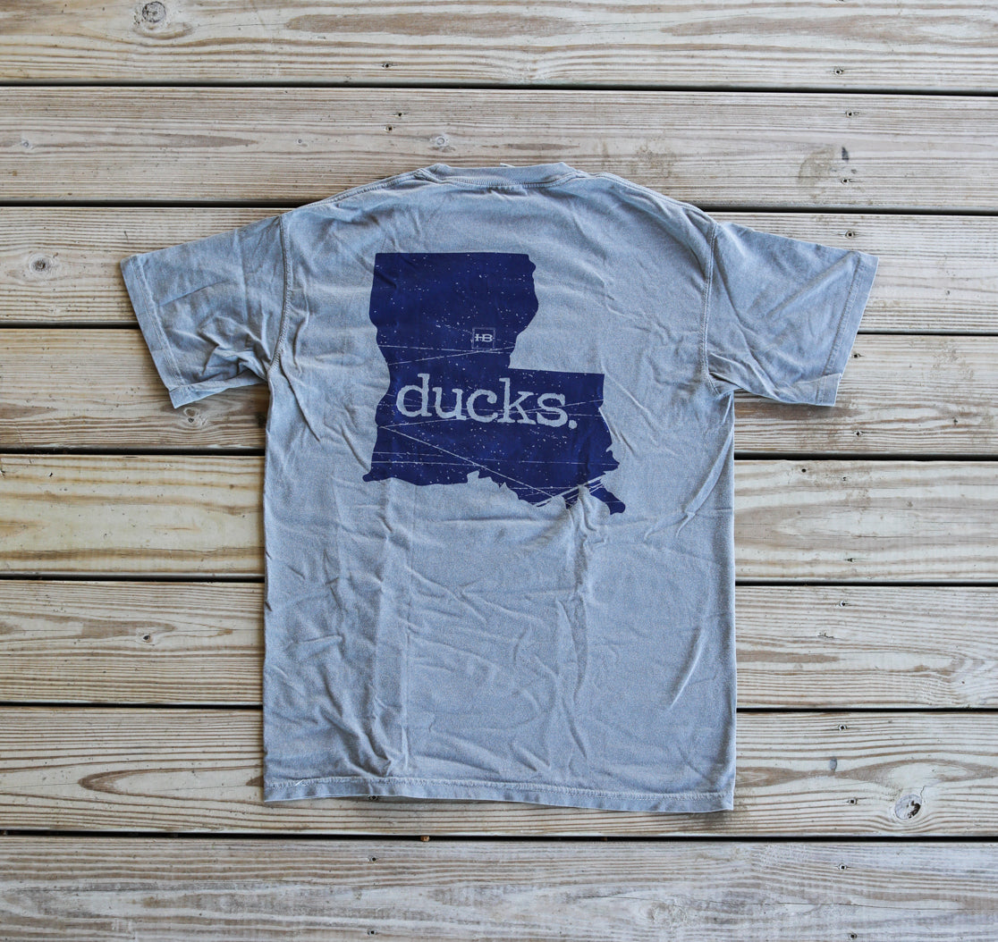 Back of HB LA Ducks Short Sleeve T-Shirt Grey